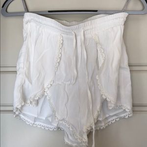Lovers and friends lace trim white shorts